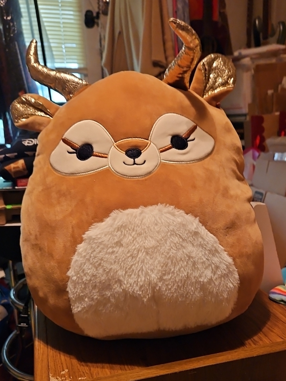 Squishmallows Brown Deer with Gold Antlers Plush